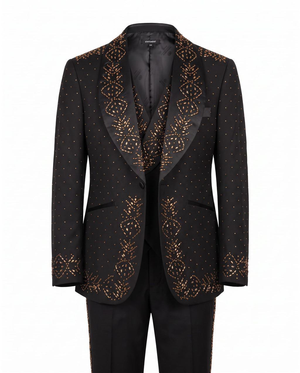 Statement Black Rhinestone Tuxedo