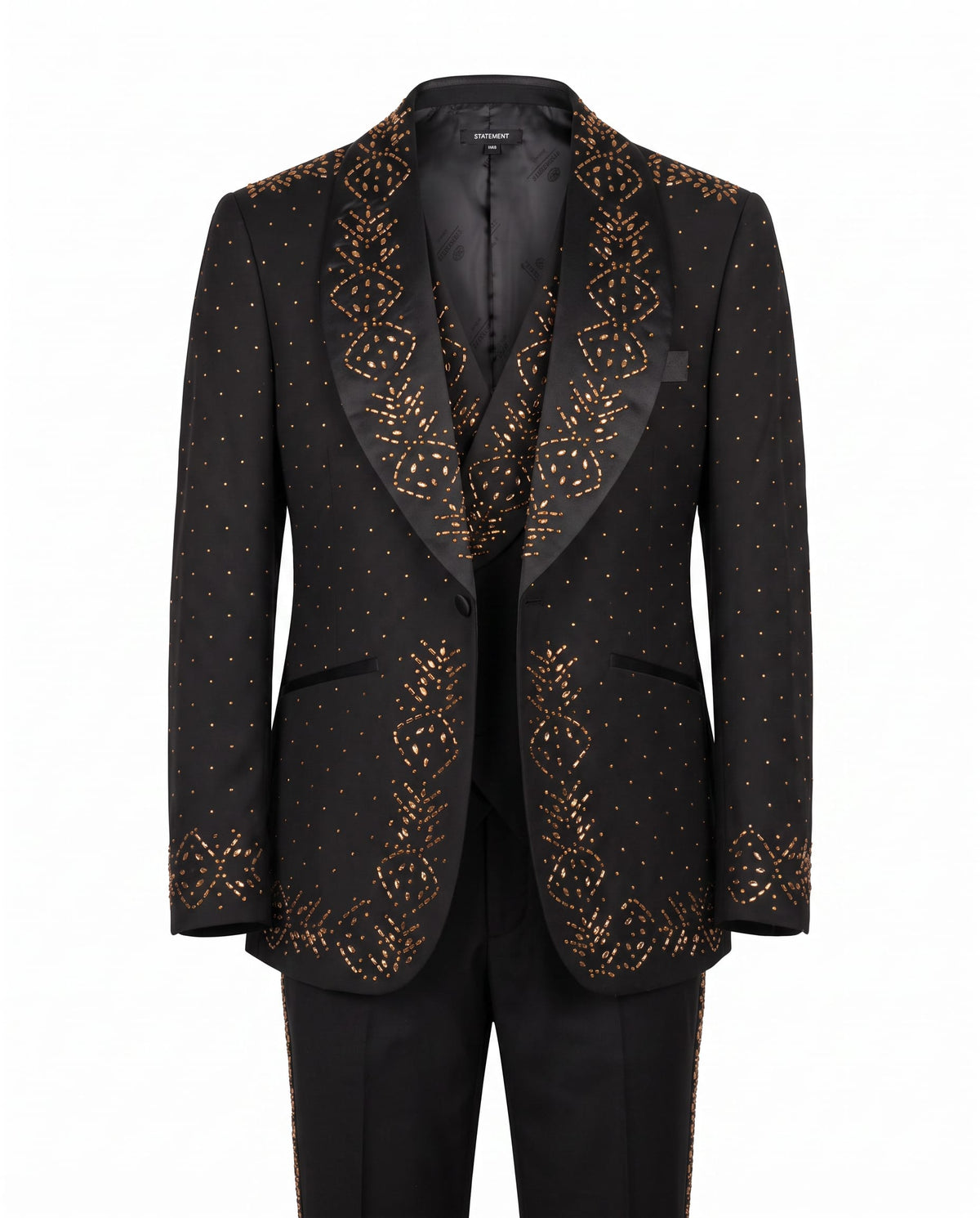 Statement Black Rhinestone Tuxedo