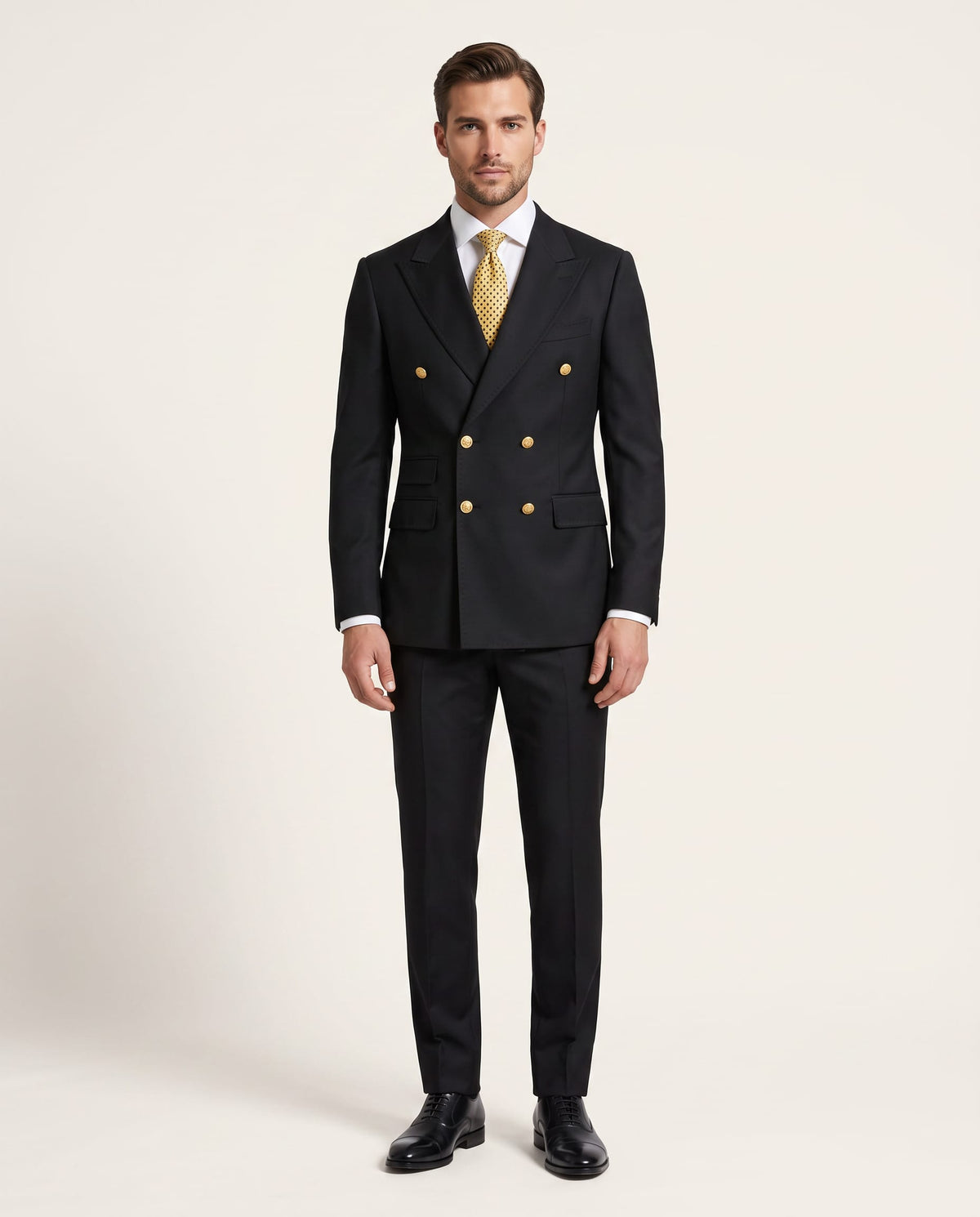 Rossi Man Style Milano Black Double-Breasted Suit